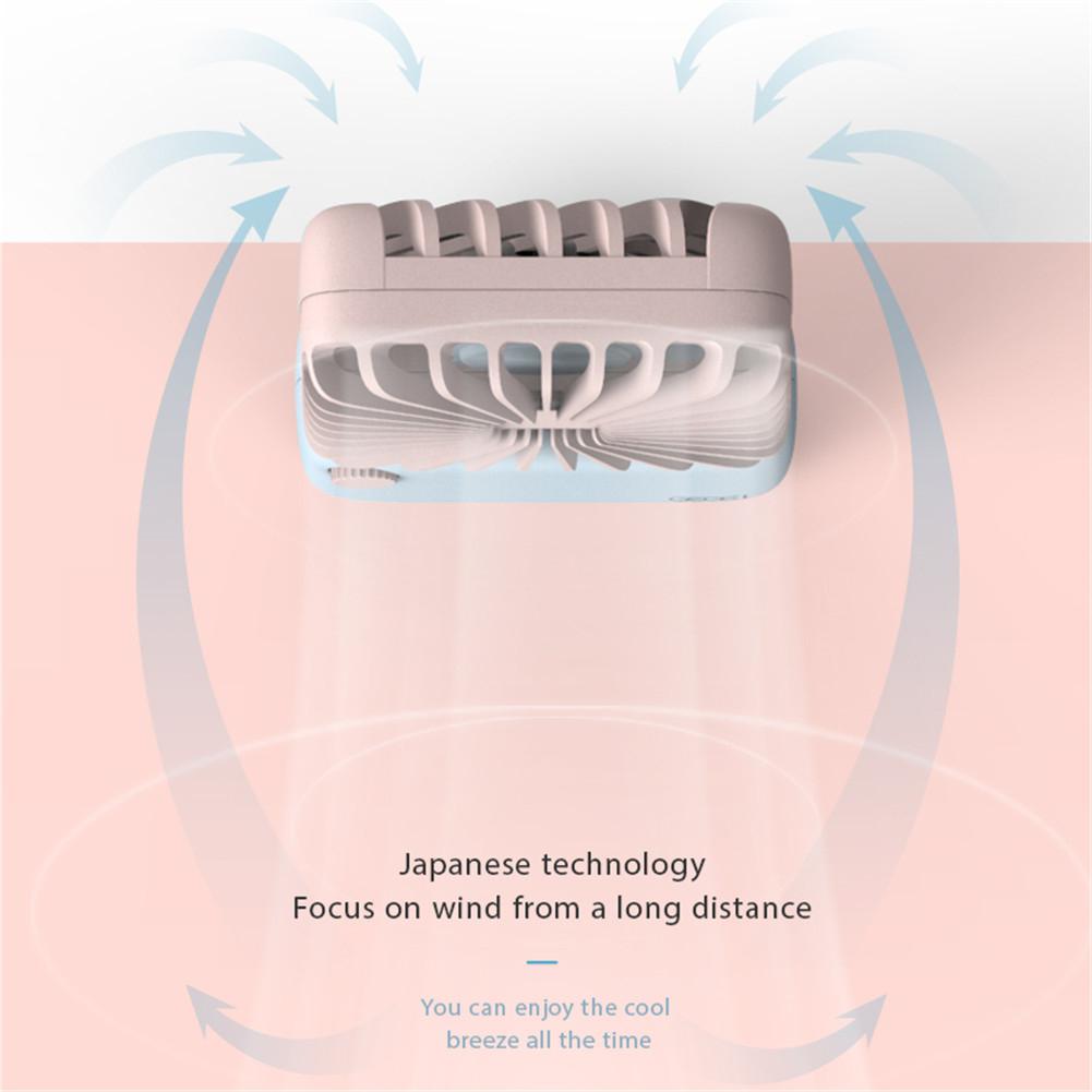 EastVita, ventilador de carga USB, pequeño ventilador cuadrado, Mini silencioso, lindo, portátil, para colgar en el cuello, ventilador eléctrico, ventilador de carga r57