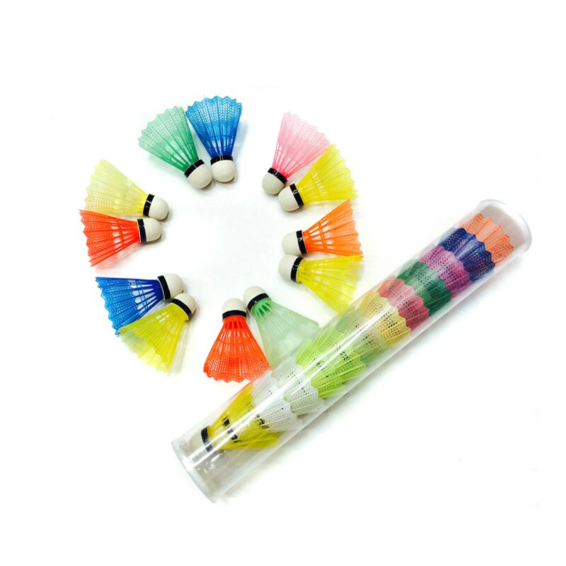 12 pcs/dozijn Kleurrijke Plastic Weerstand om te Vechten shuttle Badminton Duurzaam Licht Gewicht Speelgoed
