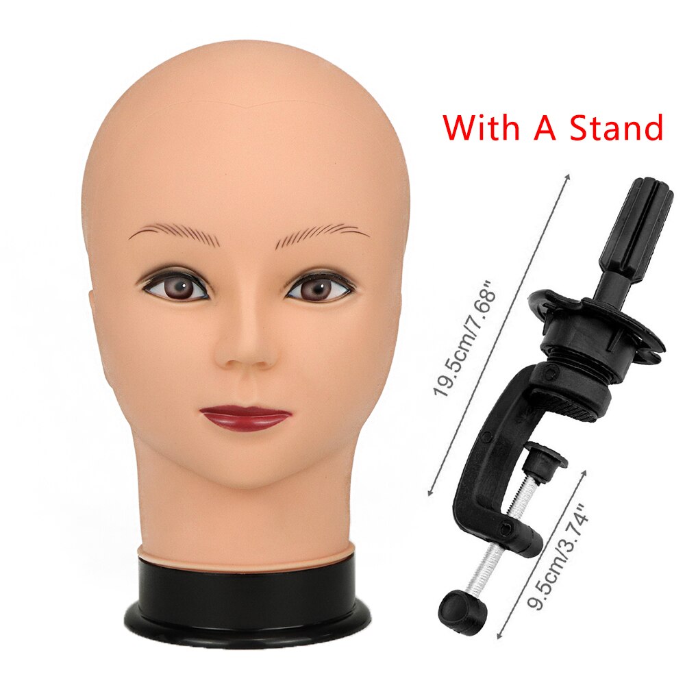 Bald Mannequin Head Wig Head Without Hair for Styling/Making/Display Wigs Mannequin/Maniquin/Traning Head With Stand For wig: Silver