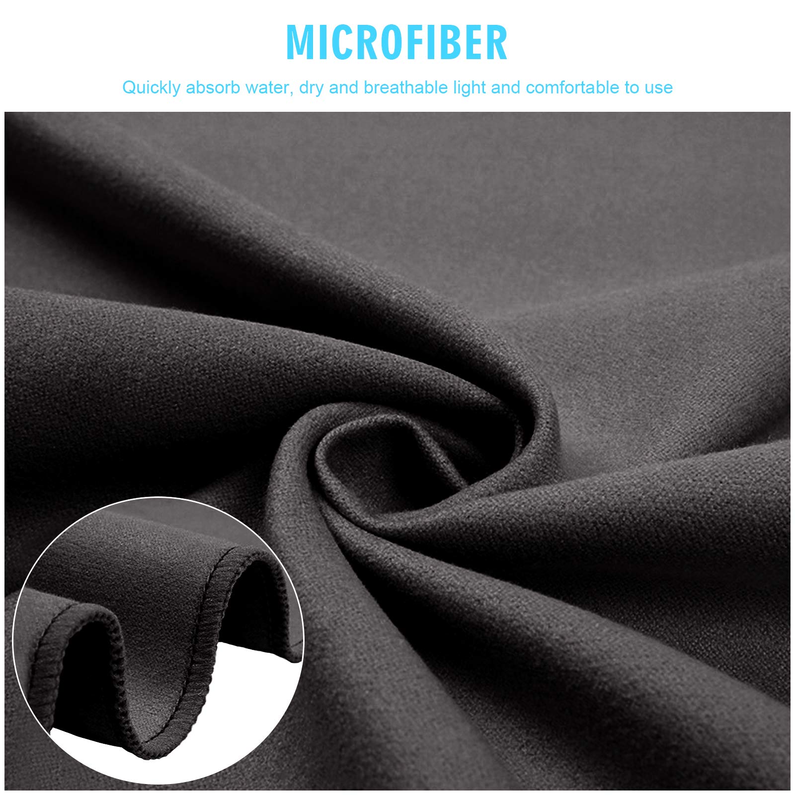 Strandtuch, Mikrofaser-Kapuzenhandtuch, schnell trocknend, Schwimmen, Reisen, Surfen, Sauna, Fitnessstudio, hochsaugfähig, leicht, Bademantel, Umhangwechsel