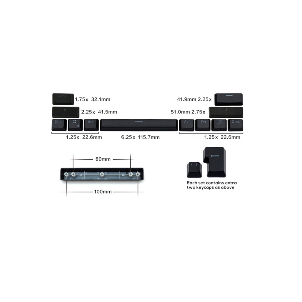 104 Key Korean Full Set 106 Russian Backlit Keycap For Cherry MX Wired Keyboard Accessories Match Cap Backlight Black White ABS