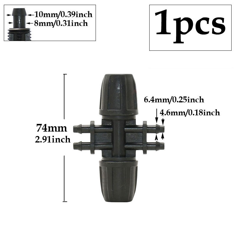 Garten 3/8 x 1/4 Zoll Schlauchtülle Anschluss Sicherungsmutter Reduzierer Wassersplitter T-Stück Winkel Endstopfen Tropfbewässerungssystem passend zu: Blau