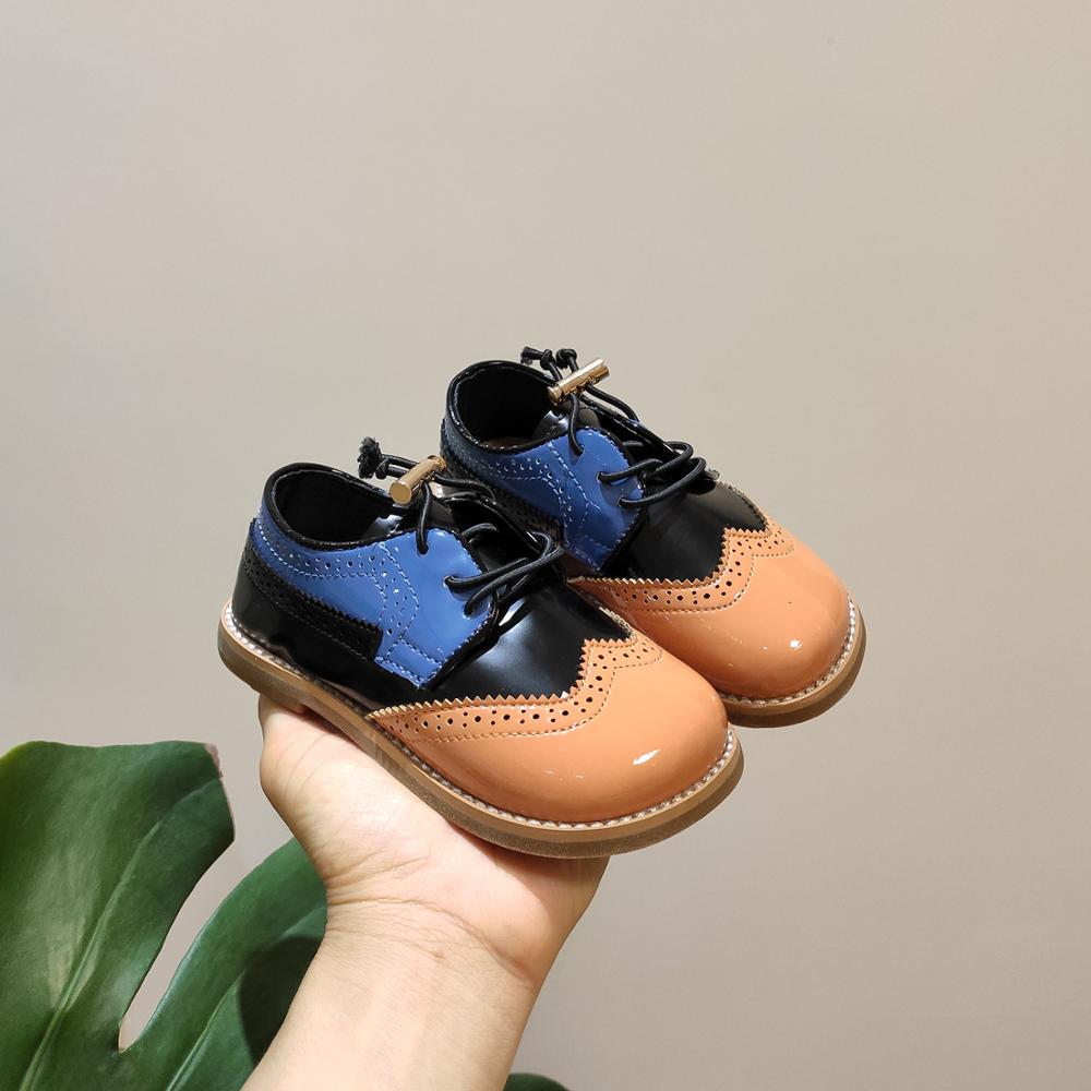 Höst bebis flickor rom brogue skor barn lackskor barn fritidslägenheter pojkar märkesskor mjuka oxford vita skor: Orange / 6.5