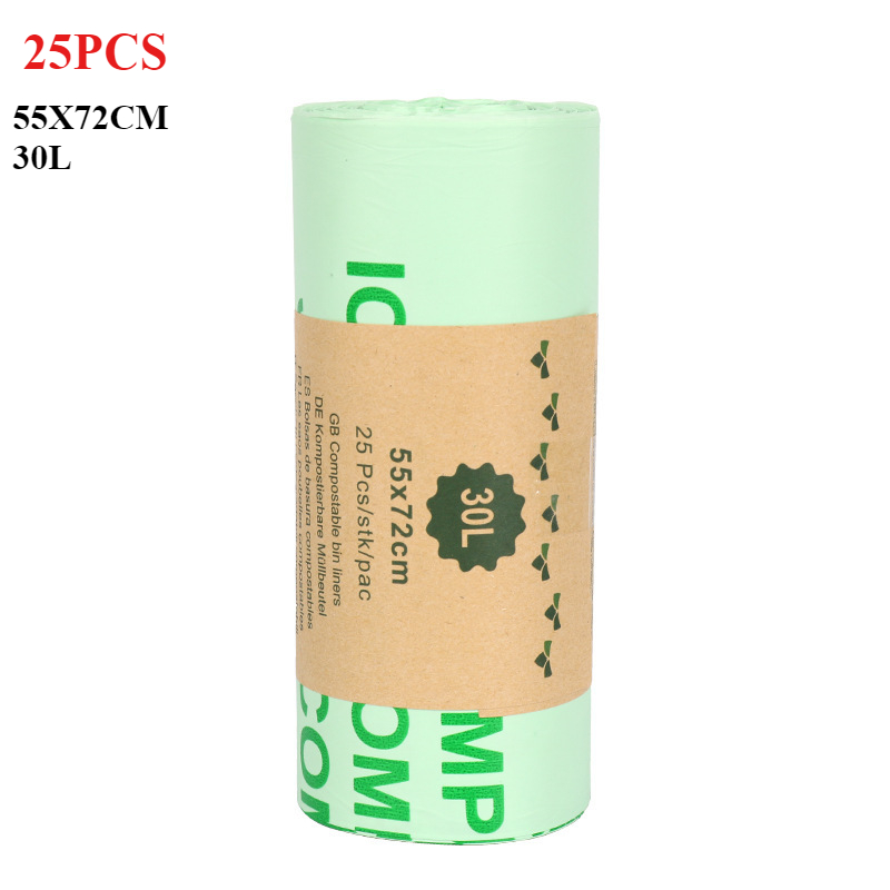 50 Stuks 6/8/10L/30L Platte Vuilniszakken Biologisch Afbreekbare Vuilniszakken Huishoudelijke Composteerbare Vuilnis Liners Zakken voor Keuken: Donker Kaki