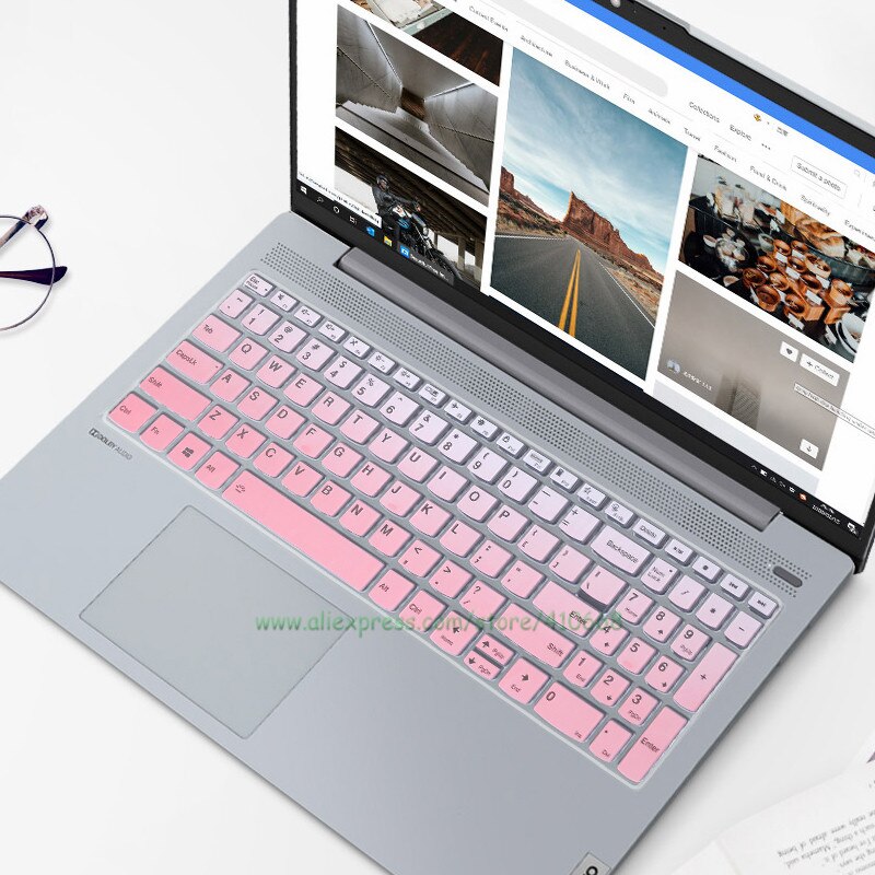 Silicone Laptop Keyboard Cover Skin Protector For Lenovo ThinkBook 15 Gen 2 G2 ITL 15-iil 15-fa / Lenovo ThinkBook 15p 15.6 inch: Gradual pink