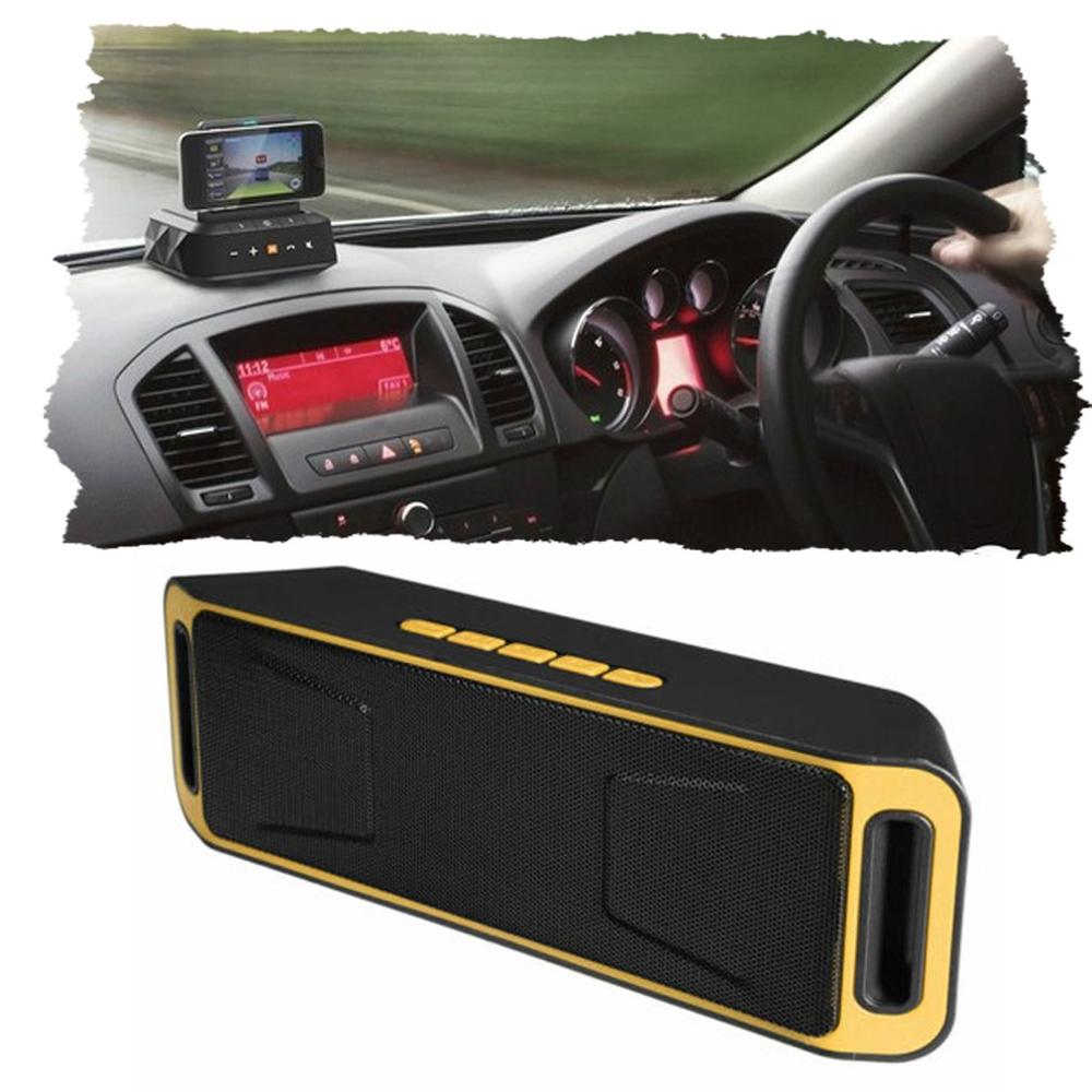 Outdoor Car Dual Subwoofer Speaker Wireless Stereo Waterproof USB/TF/Aux FM Voice Prompts Call Function