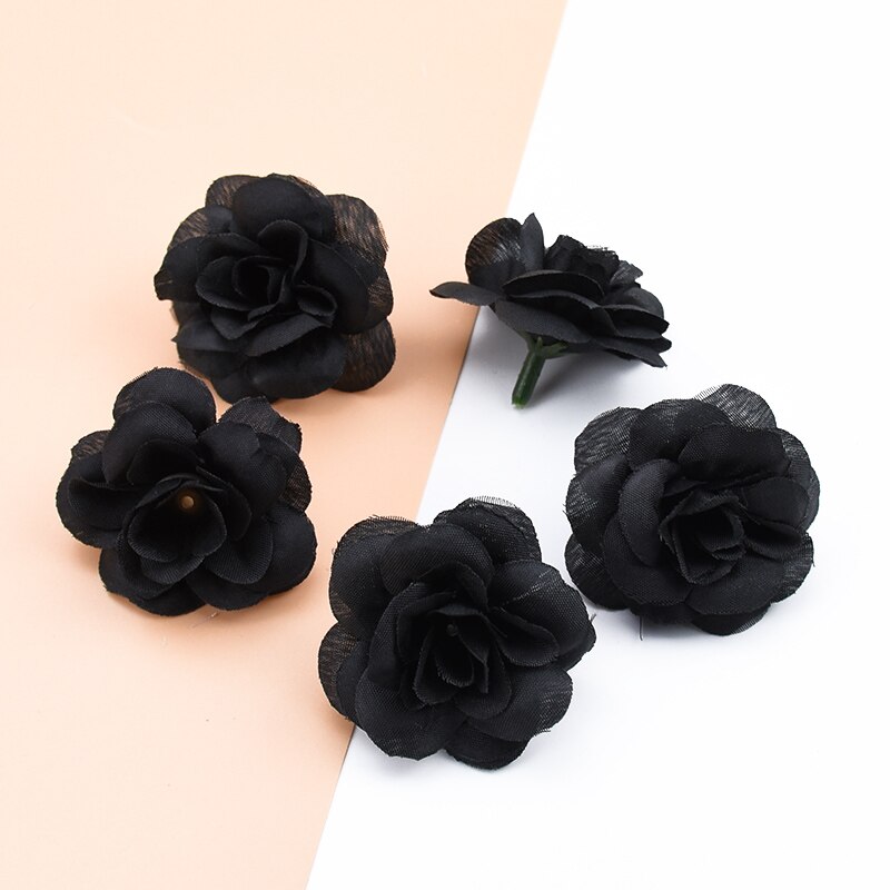 20 stk kunstige planter dekorative blomster kranse scrapbog bryllup boligindretning diy slik æske silke roser blomstervæg