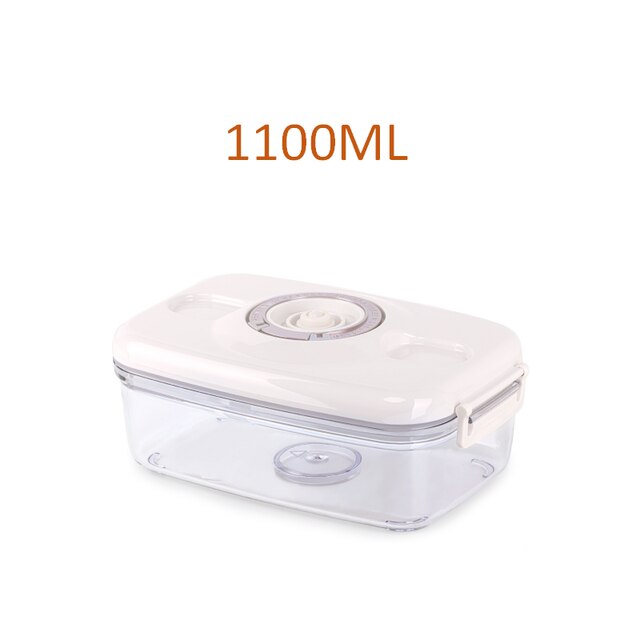 Circle Rectangle Square Food Storage Vacuum Container Different Capacity Vacuum Sealer Box Kitchen Storage for Vacuum Sealer: 1100ML