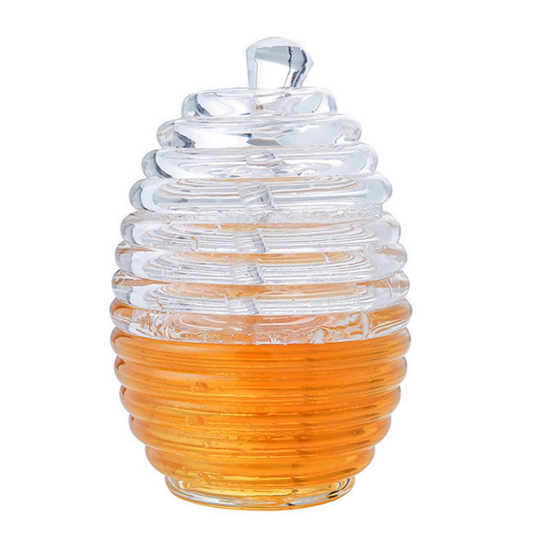 Honey Jar Honey Pot Met Roerstaafje Honing Container Voor Keuken-Transparant