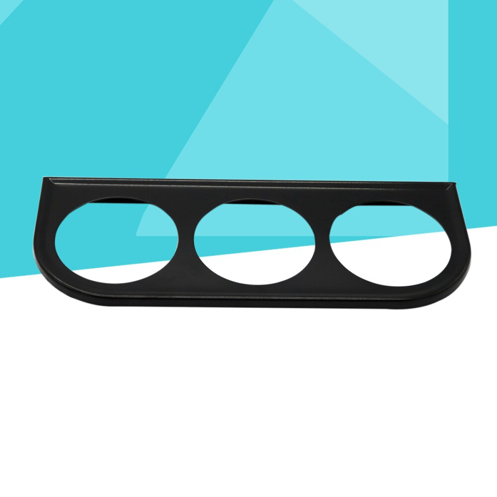 52mm Triple Gauge Meter Cup Holder Bracket Iron Dash Mount (Silver): Black