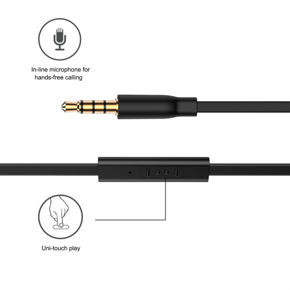 1.2m kabelgebundener in-ear-kopfhörer mit 3.5mm klinkensteckern, bass-stereo-musik-headset mit mikrofon für vibe  p2 p1 k3 k520 s5830, samsung und huawei