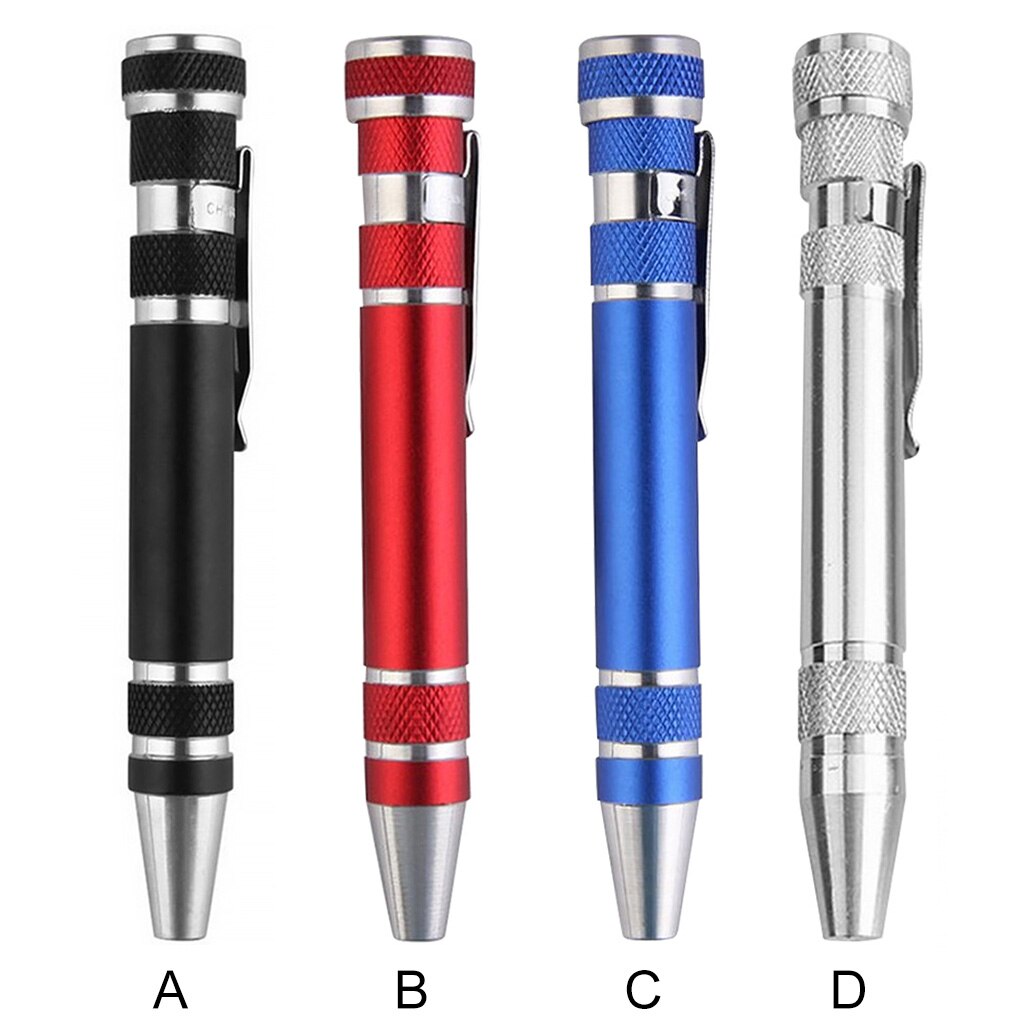 8 In 1 Mini Precision Pen Screwdriver Repair Pen Tool Alloy Precision Gadget for Home Improvement Computer Screwdriver Set Pen
