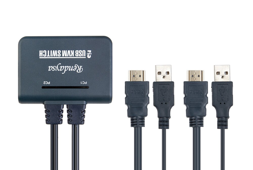 Button Switch HDMI Switcher 2 in 1 out 2 Hosts Share a Set of Keyboard and Mouse Display KVM Support 4KX2K(Near second switch)