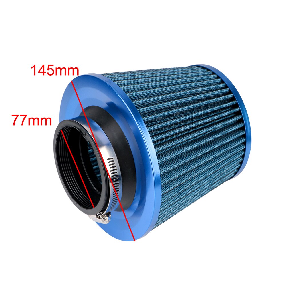 76mm 3 tommer bil luftfilter sport power mesh kegle høj flow indsugnings filter indsugnings filter kold luft induktionssæt universal bildele