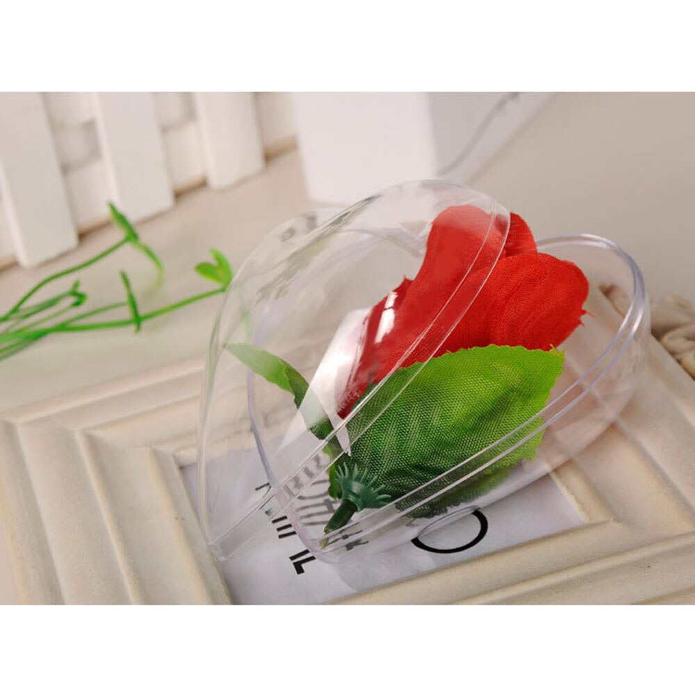 Clear Fillable Heart Baubles Plastic Wedding Favours Christmas Decoration Love