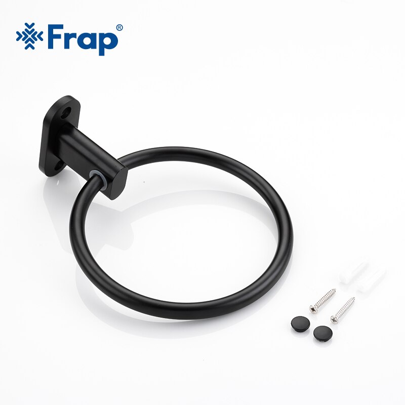 FRAP Europese Klassieke Badkamer Handdoek Ring Houder Handdoekenrek Handdoek Bar Spray verf Ruimte Aluminium Badkamer Accessoires Y18054