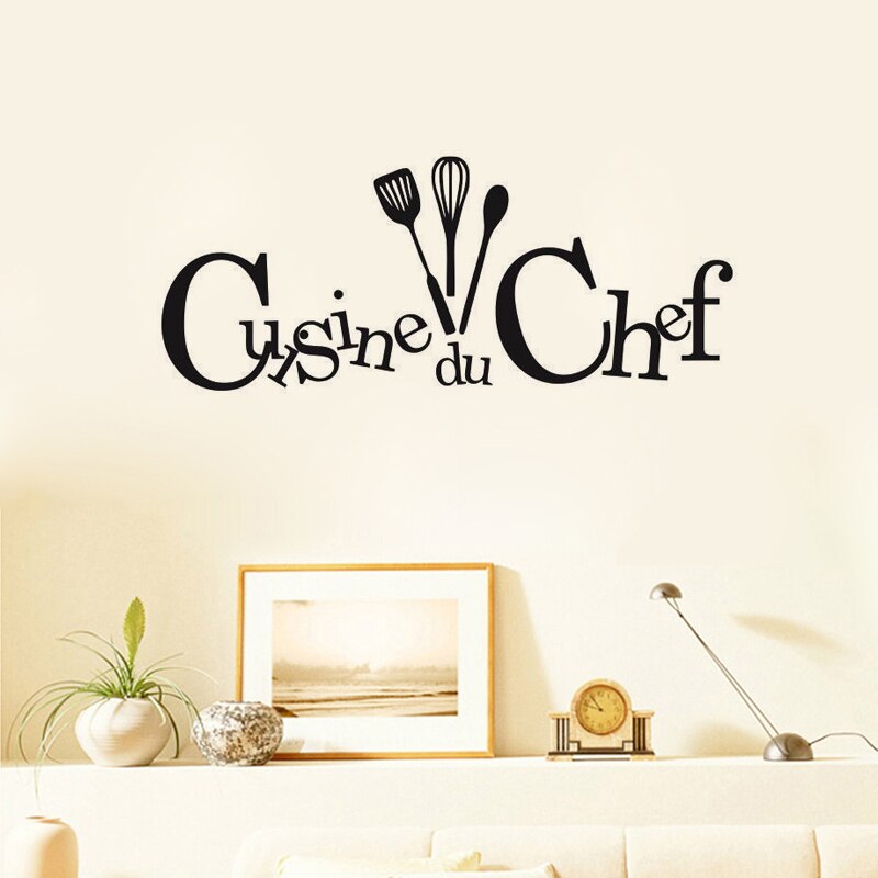 Vinyl Pvc Wall Sticker French Quotes "Chef's Kitchen" Decoration
