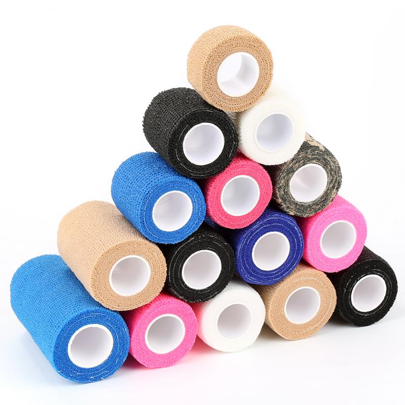 Sport coloré Auto-Adhésif Élastique Enveloppement De Bandage Ruban 2.5cm * 4.5m Elastoplast Pour Coussinets de Soutien Du Genou Doigt Cheville Paume Épaule