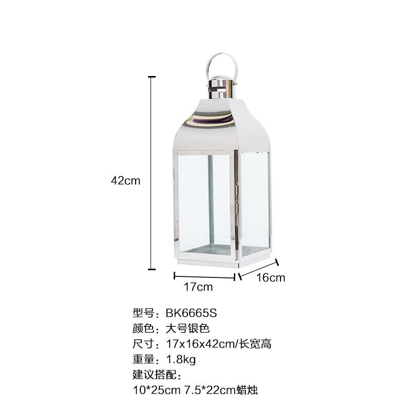Glas jern lysestage metal vind lampe vindtæt lysestager gulv lys lanterne bryllup kandelaber portavelas dekoration