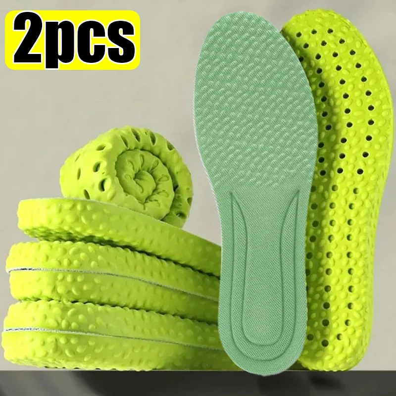 Weiche Massage Einlegesohlen Frauen Männer Atmungsaktive Arch Support Schuh Sohle Pads Unisex Deodorant Memory Schwamm Sport Fußpflege Einsätze: Blau / 1
