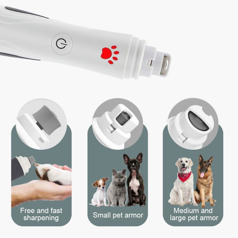 LED Pet Dog Nail Grinder And Clippers 3-Speed Rechargeable Electric Pet Nail Trimmer Painless Paws Grooming Trimming Tools