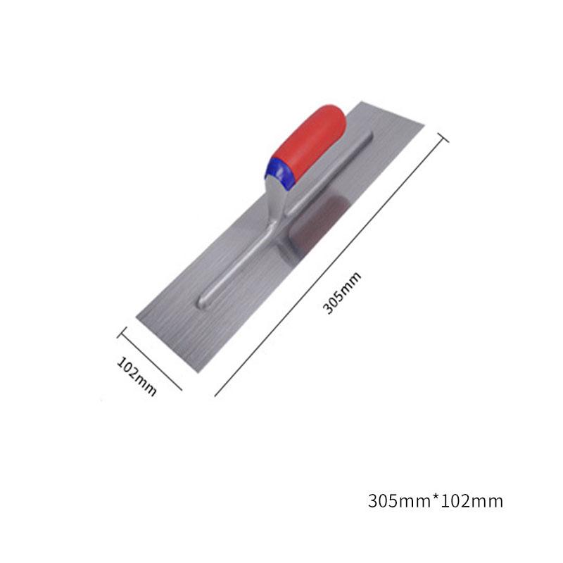 Carbon Steel Blade Plastic Handle Rounded Front Finishing Plaster Trowel Construction Concrete Spatula Tool: Silver