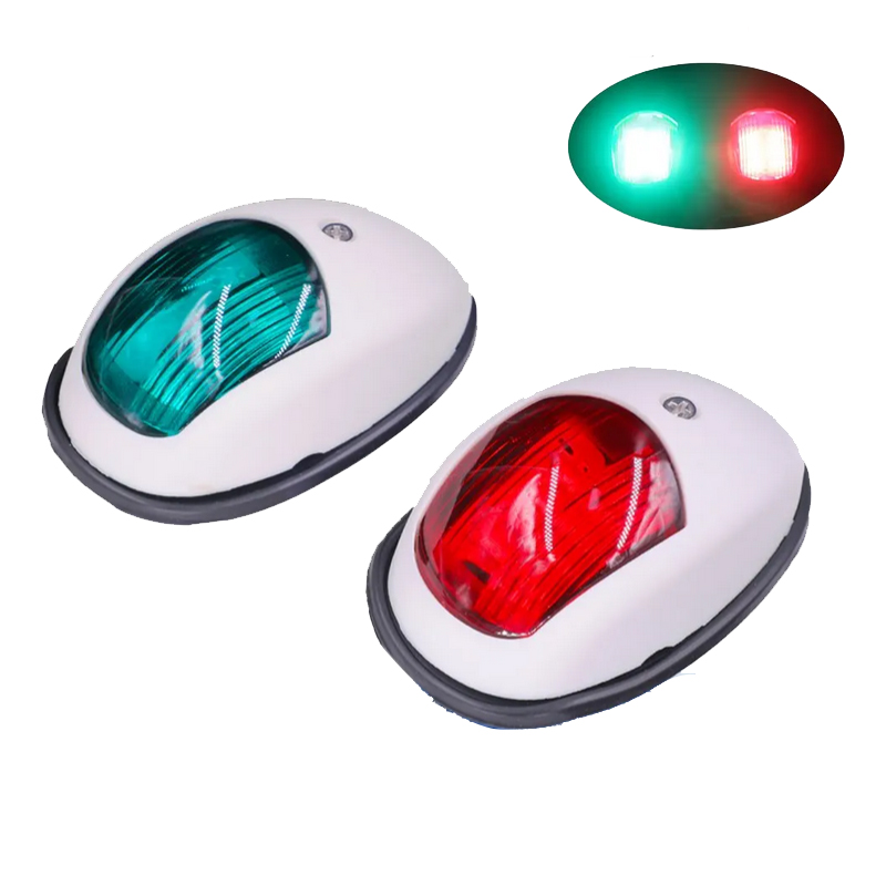 Luces de navegación para barcos, luces de navegación para yates marinos de 12V y 24V, luz marina roja y verde, 2 uds.: Verde