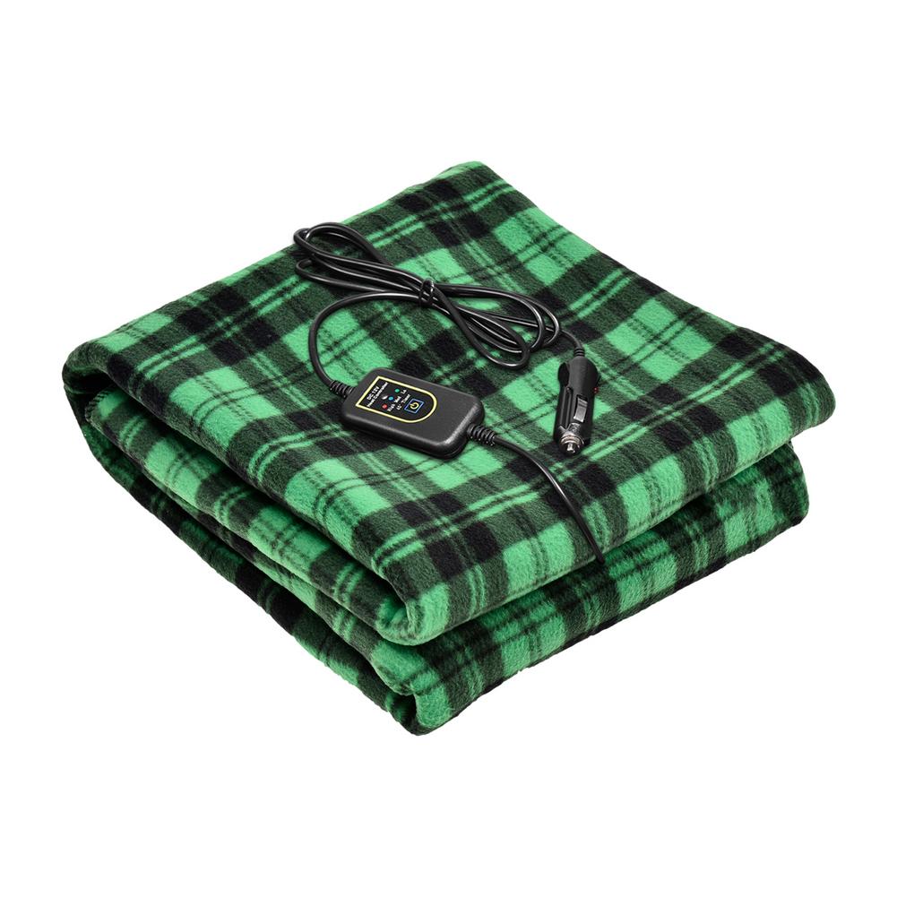 Car Heating Blanket 12V Electric 3 Speeds Warm Heated Blanket: Green