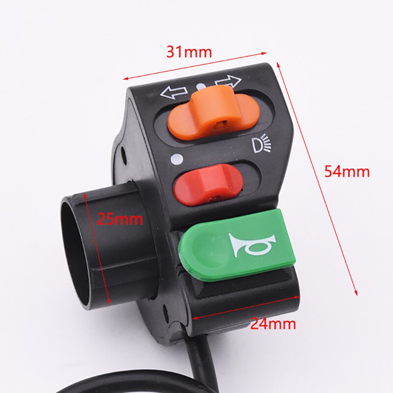 Motorcycle ATV 7/8 Handlebar Horn Turn Signal Headlight Three-In-One Combination Switch Button Modification Accessories: B style