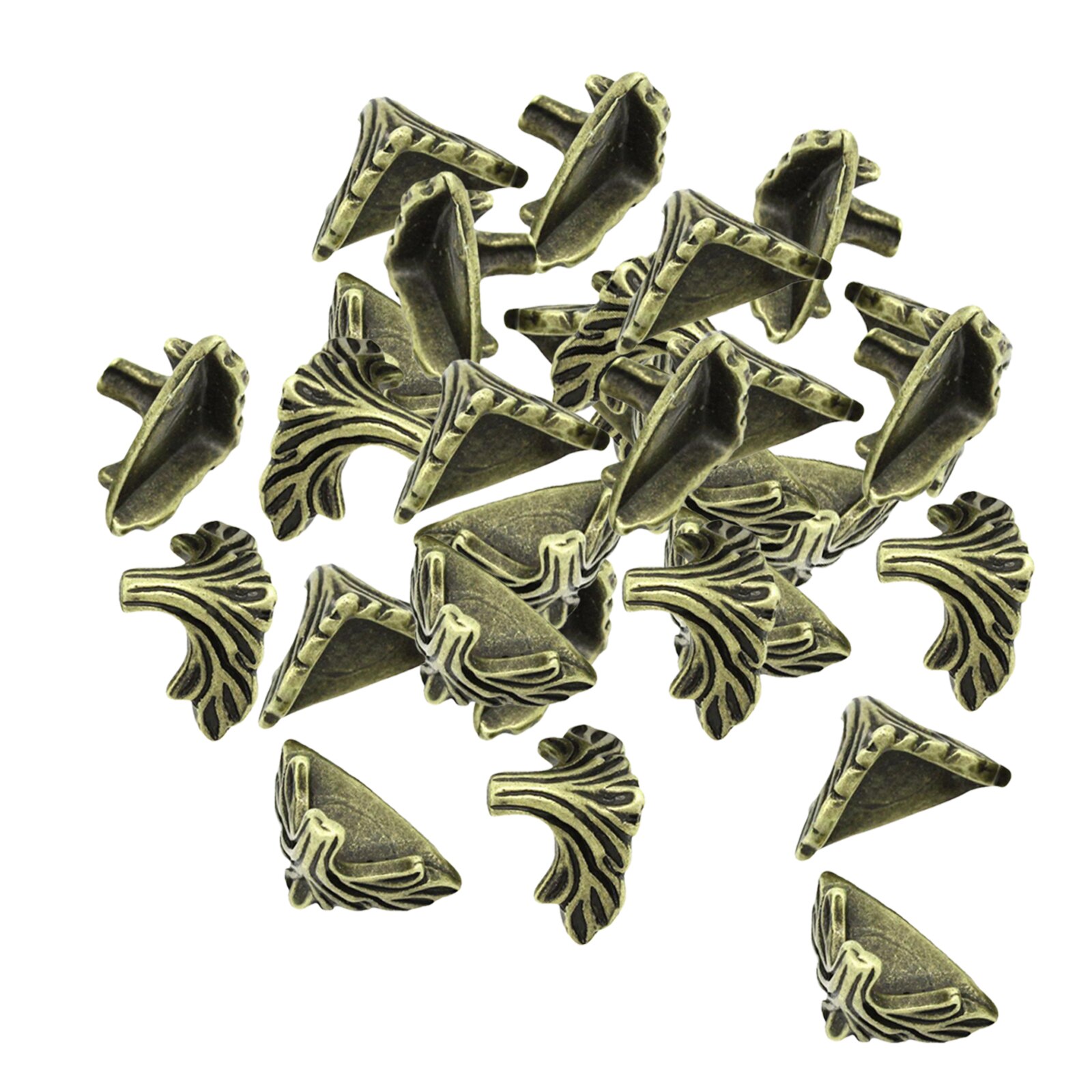 30pcs Bronze Cabinet Box Edge Corner Guards Trinket for Wood Chest Trunk Box