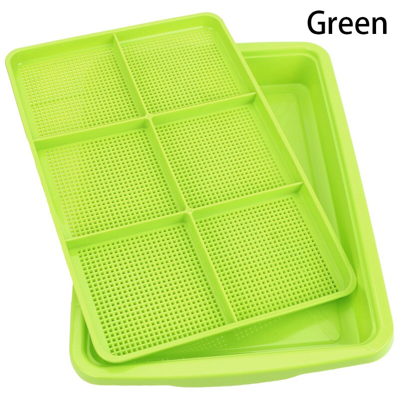 1pc Double Layer Planting Dishes Plate Bean Sprouts Seedling Tray Growing Wheat Seedlings Nursery Pots Plant Tool: Green