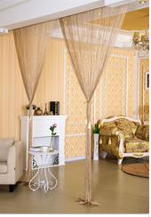 Product Beaded Door Curtain String Flashing Curtain Patio Fly Screen Edge Room Divider Door And Window: champagne