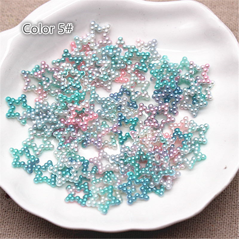 100 stk 12mm enhjørning farge abs perle stjerne form cabochons scrapbooking rekvisita festdekorasjon konfetti gjør selv håndverk: 5
