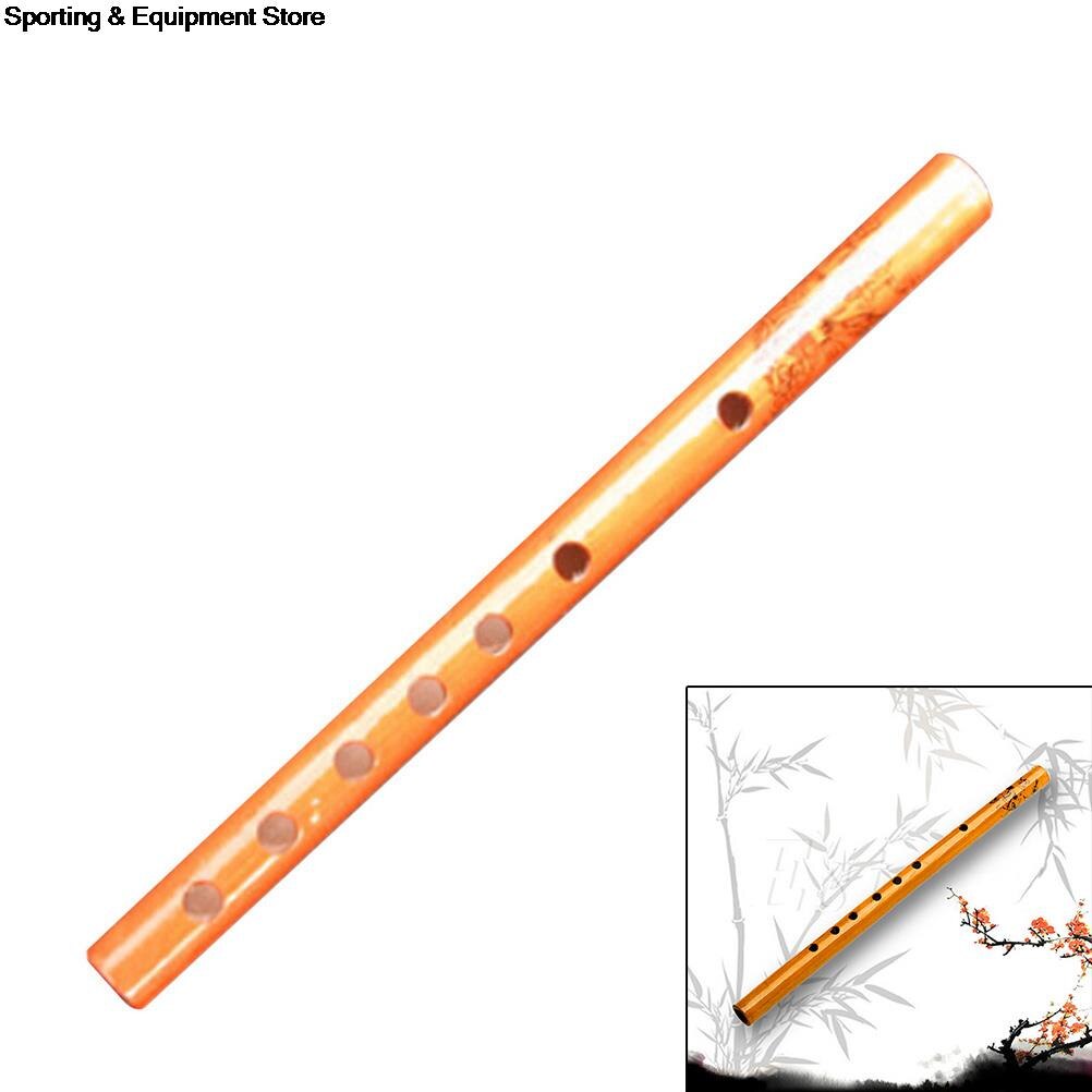 Flauta de bambú tradicional china, clarinete de flauta Vertical, instrumento Musical para estudiantes, Color madera, 6 agujeros, 1 unidad