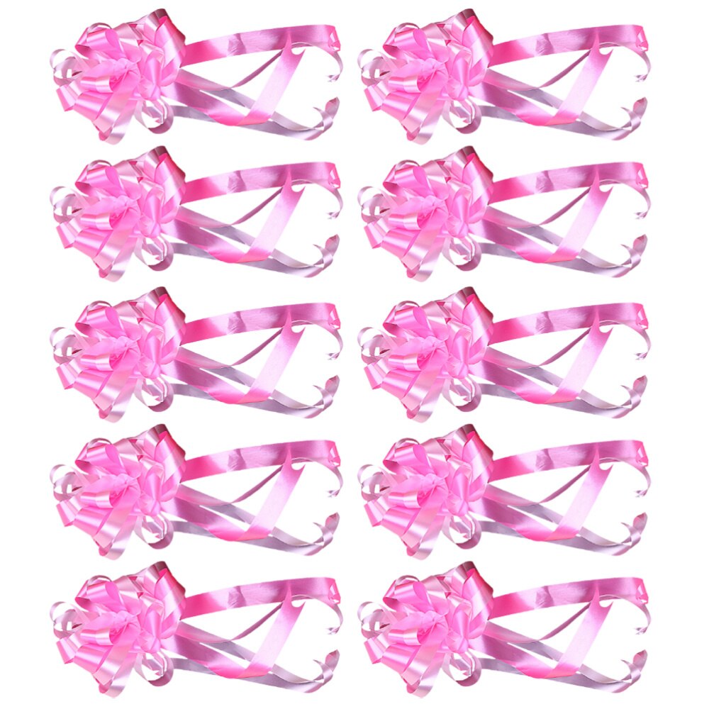 10 stuks strikken decoratie lint touw strikken hangende banner wikkel lint strik voor bruiloft thuisfeest: Roze