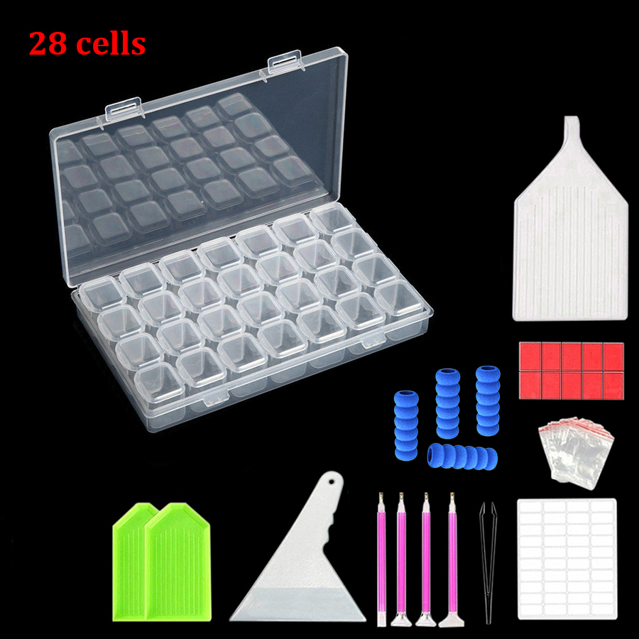 Diamant Malerei Lagerung Kasten Und Werkzeuge Bausatz Erwachsene Oder freundlicher, Diy Diamant Stickerei Zubehör Mosaik Stift Tabletts Pinzette Rolle