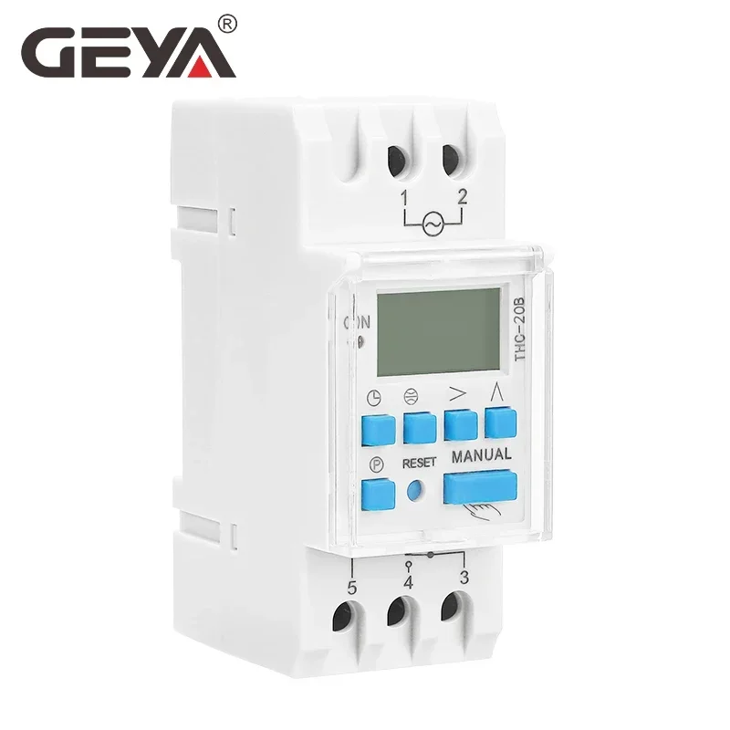 GEYA THC interruptor de temporizador astronómico pantalla LCD 16A 20A 30A Control de sincronización interruptor de latitud 220V