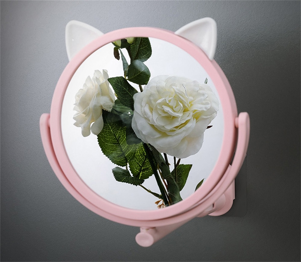 2 pcs Folding Makeup Mirror Wall Mount Vanity Mirror without drill Swivel Bathroom Mirror Suction Folding Arm Extend shaving