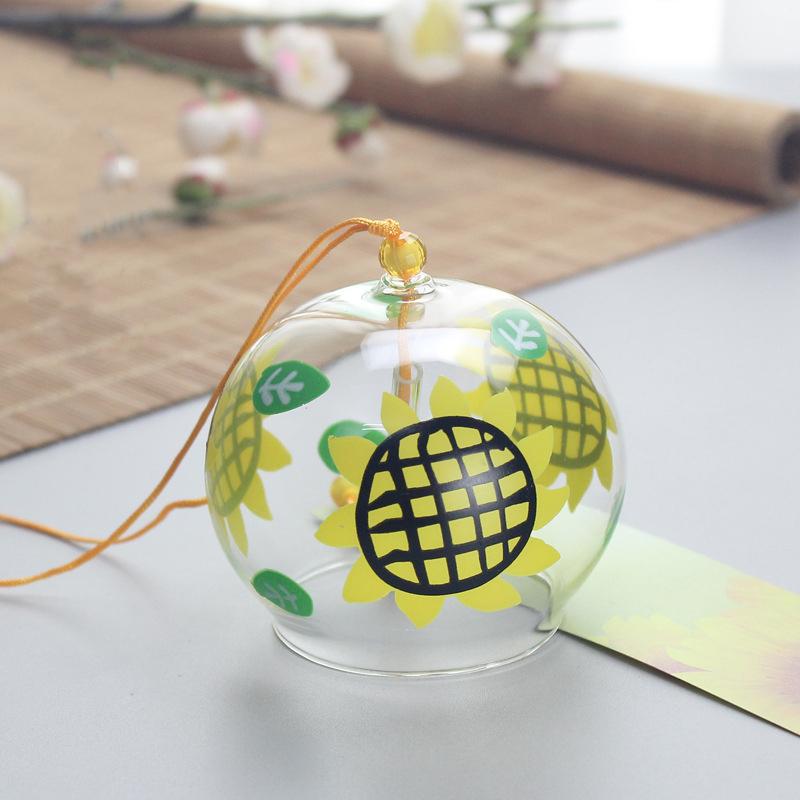 Japanese Cherry Blossom Glass Wind Chimes Bells Home Garden Office Ornament Indoor Window Hanging Decor 1PC Wind Bell
