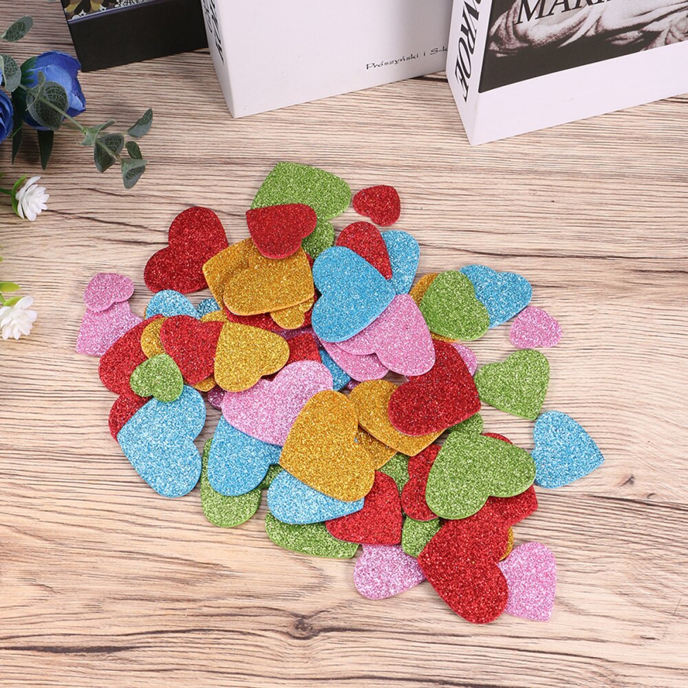 200Pcs Hart Vorm Sticker Foam Unieke Willekeurige Grootte Stickers Thuis Wall Decor Gebruik: Default Title