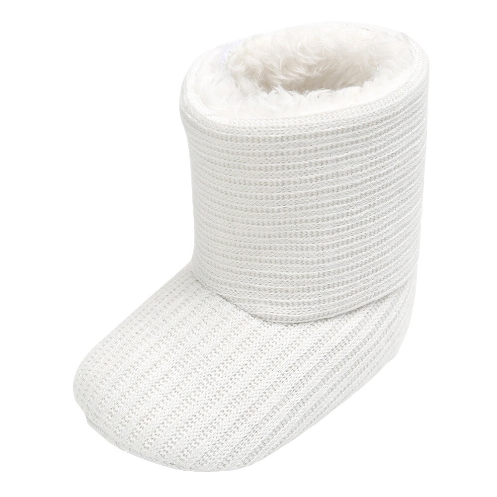 Kinderen Baby Meisje Warm Houden Pluche Soft Snowboots Zachte Crib Schoenen Winter Katoen Mode Soild: WHITE / 11