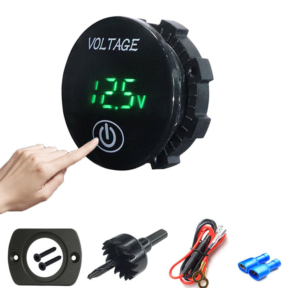 DC 12 V-24 V DIY Auto LED Digital Volt meter Kits Motorrad ATV Boot Spannung Meter Power Panel voltmeter Monitor Mit Touch Schalter: Green