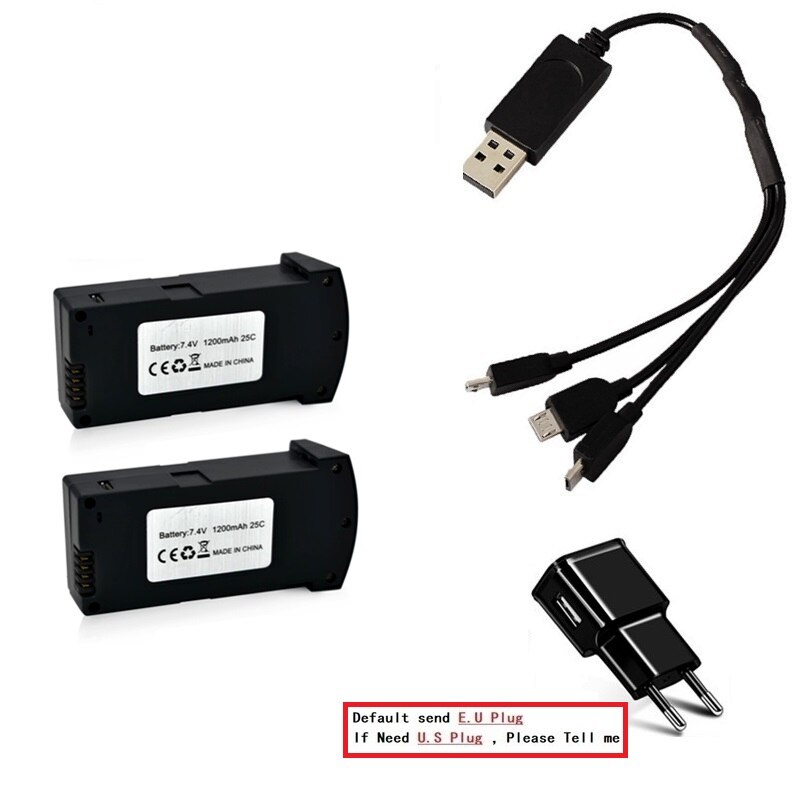 Cargador de batería LiPo 3 en 1, 7,4 V, 1200 MAH, 25C, para E520, E520S, JD-22S, recambios de cuadrirrotor RC, 1200 mAh, 7,4 V: Azul