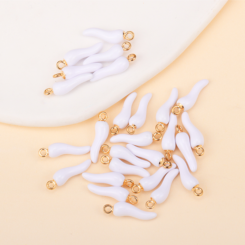 10 Stuks Emaille Legering Chili Charme Voor Schattige Oorbellen Rode Peper Hanger Ketting Vrouwen Sieraden Maken Benodigdheden Diy Ornamenten: Rose Goud Kleur