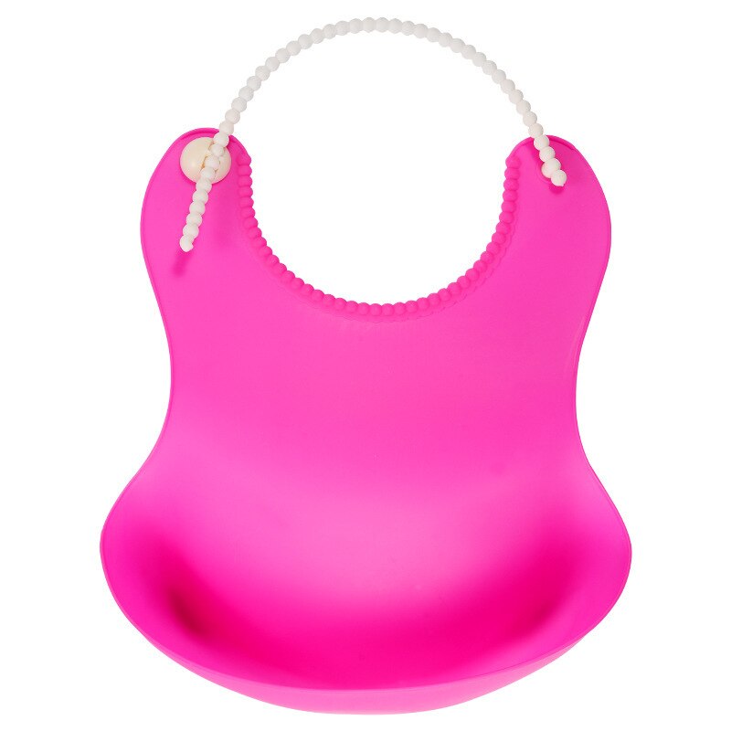 Bavaglini alla moda in silicone bavaglino impermeabile per neonati bavaglino solido regolabile diversi stili di bavaglini per bambini: rose red