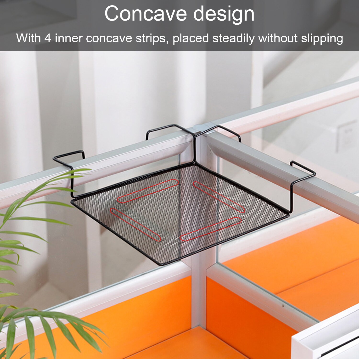 Square Iron Wire Balcony Office Cubicle Corner Storage Rack Shelf for Books Pens Telephone Plants Pots Picture Frames