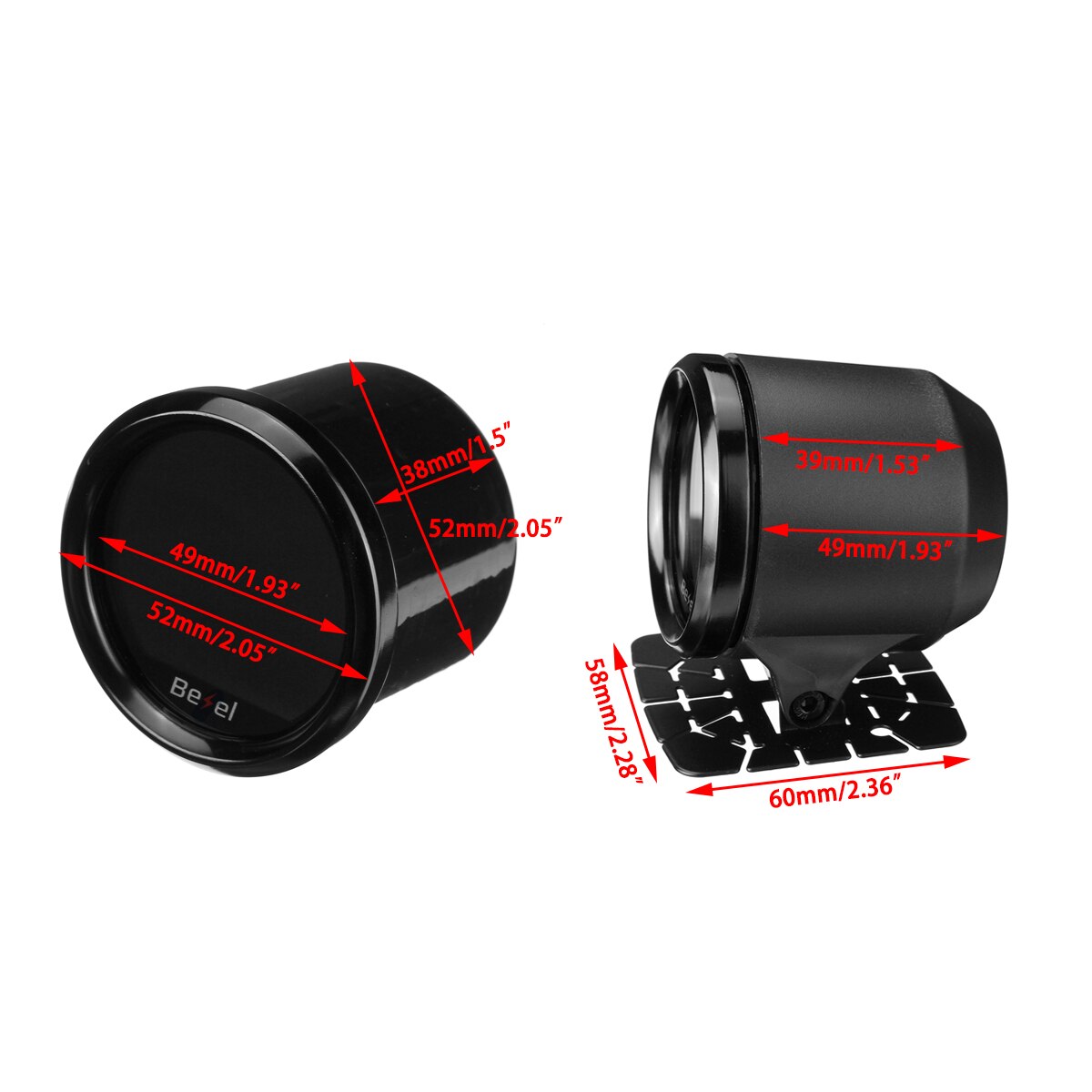 2" 52mm 12V Universal Car Turbo Boost Pressure Gauge Meter PSI Digital LED Readout Display 10 Colors with Sensor -30~30PSI