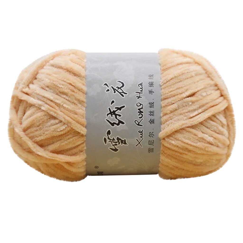 Gold Velvet Chenille Medium Thick Wool Thread Diy Crochet Sweater Scarf Line Hand Knitting Scarf Bib Hat Gloves Yarn crochet: F