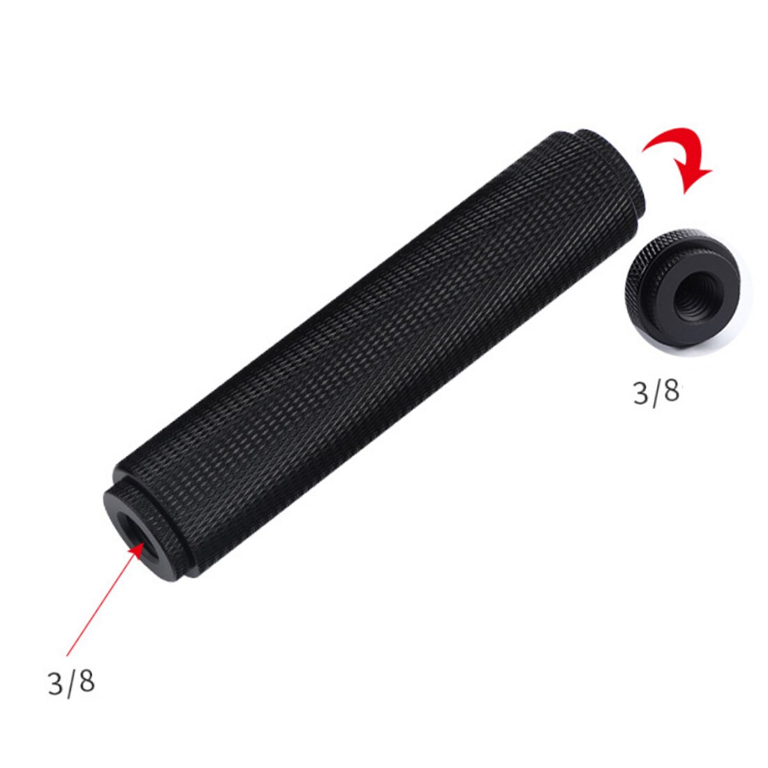 1/4 3/8 5/8 śruba uchwyt ręczny lustrzanka uchwyt gorącej stopki uchwyt ze stopu Aluminium dla GoPro telefon komórkowy Selfie stabilizator Holder: 3 8 female to female