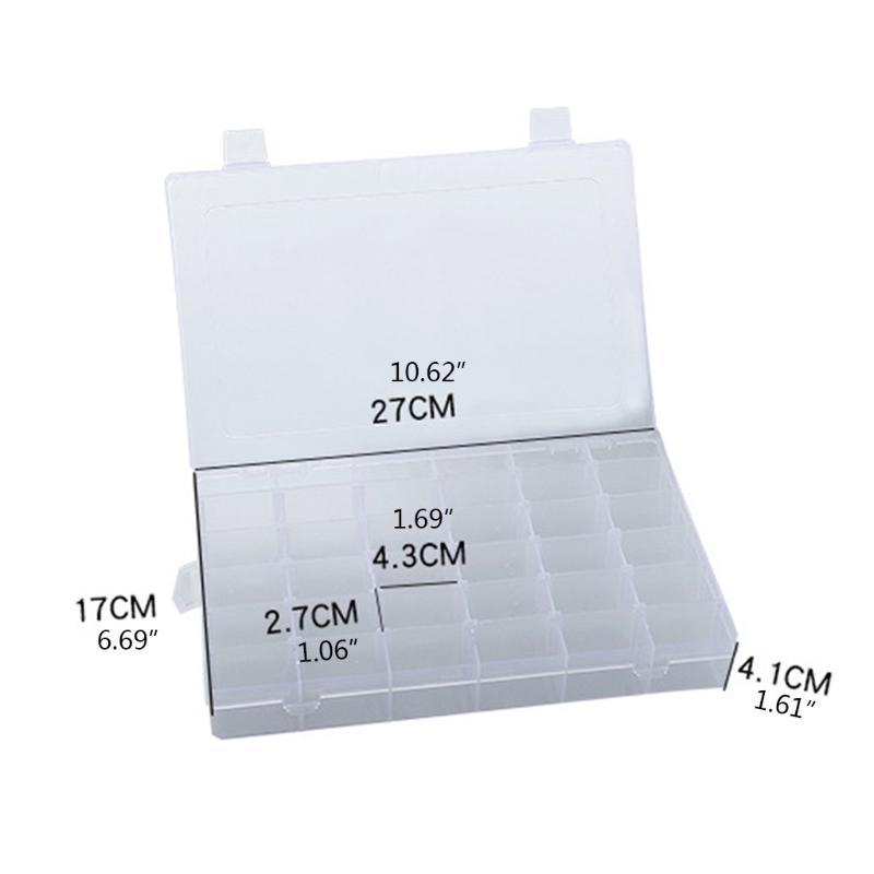 Boîte de rangement à 36 compartiments avec séparateur amovible, conteneur Transparent et détachable pour bijoux et fournitures de couture
